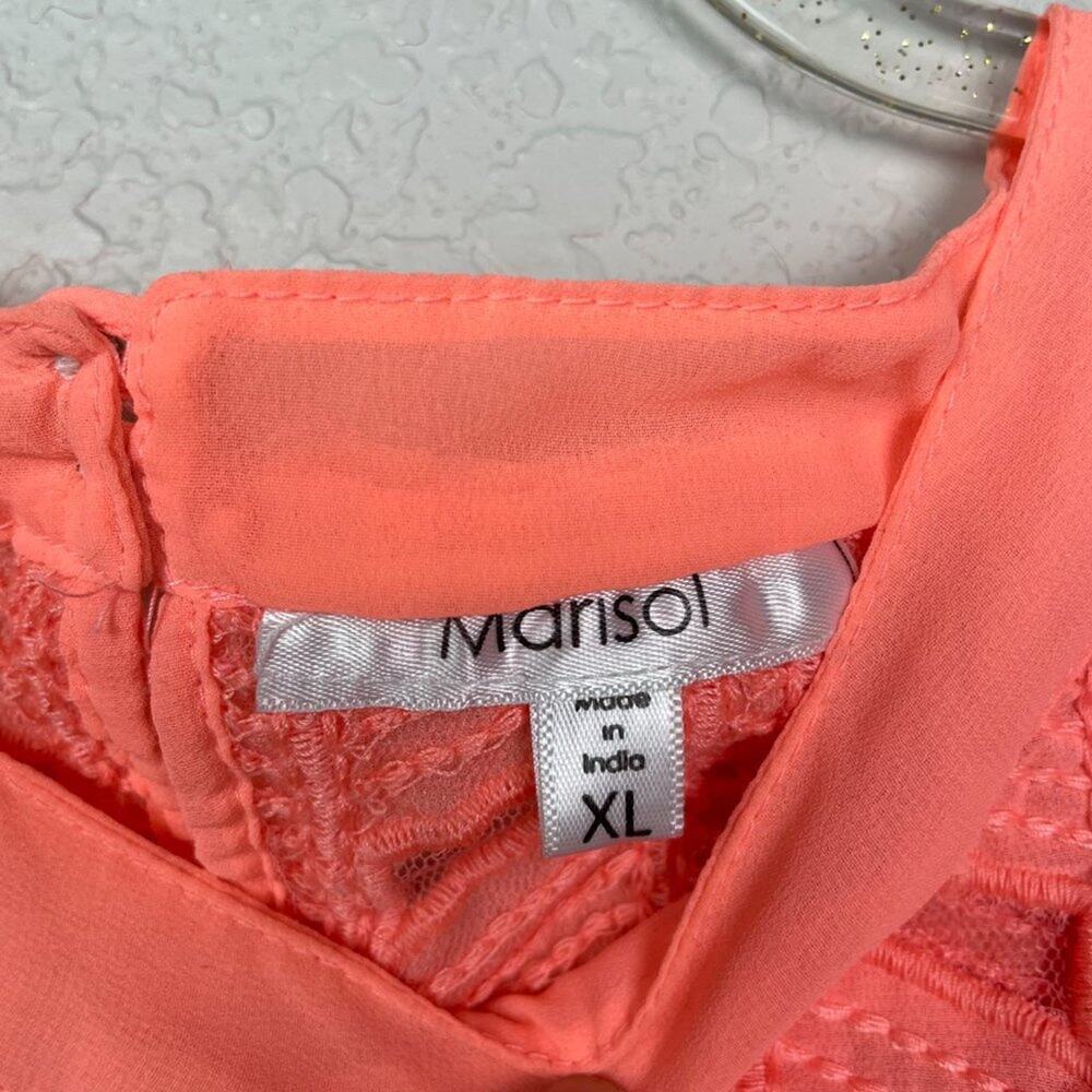MARISOL Bright Pink Neon Sheer Tank Size XL - Picture 4 of 8
